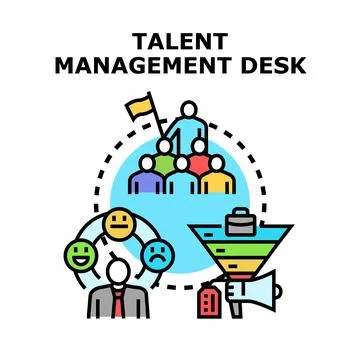 Human resources managing talent at an office desk Stock Illustration