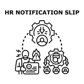 Human resources notification slip and employee dismissal process Stock Illustration