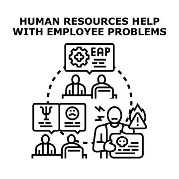 Human resources offering employee support and solutions 스톡 일러스트