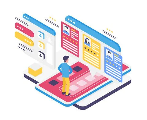 Human resources online recruitment process イラスト素材