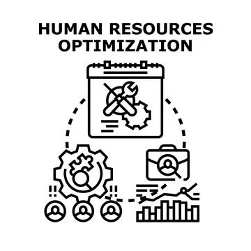 Human resources optimization process improving business efficiency Illustration