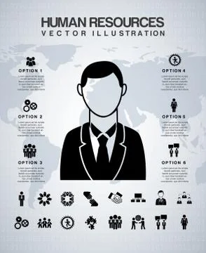 Human resources over gray background vector illustration Stock Illustration