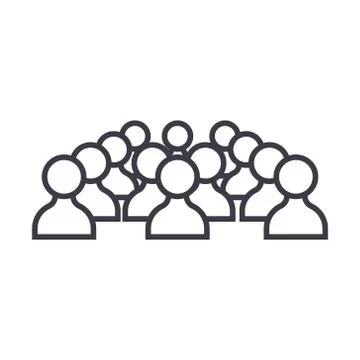Human resources people linear icon, sign, symbol, vector on isolated background Stock Illustration