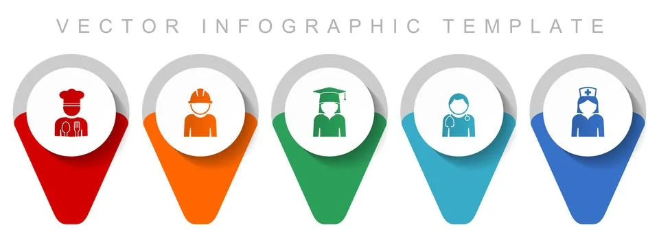 Human resources pointer collection, miscellaneous icons such as chef, worker, Stock Illustration