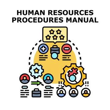 Human resources procedures manual documenting company processes 스톡 일러스트