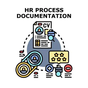 Human resources process documentation and workflow management Stock Illustration
