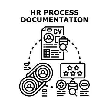 Human resources process documentation and workflow management Stock Illustration