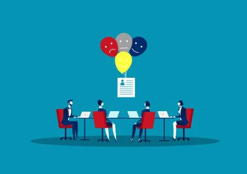 Human Resources, Recruitment Concept documents cards and posters Stock Illustration