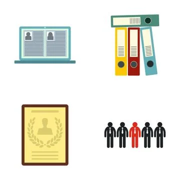 Human resources recruitment hiring process flat vector illustration Stock Illustration
