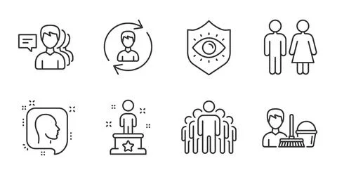 Human resources, Restroom and Group icons set. Cleaning service, Success and Stock Illustration