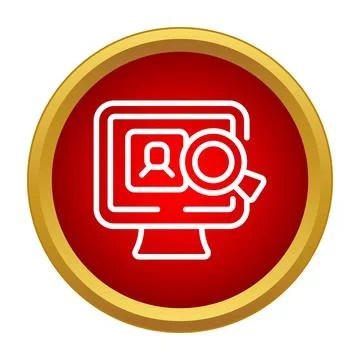 Human resources searching candidate profile on computer screen 스톡 일러스트