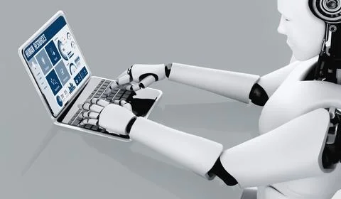 Human resources software on computer screen help employee manage people snugly Stock-Illustration