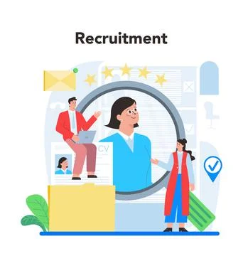 Human resources specialist concept. Idea of recruitment Stock Illustration