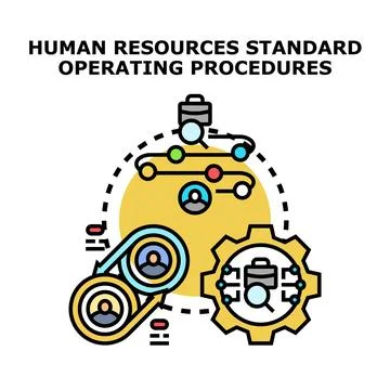 Human resources standard operating procedures concept icon Stock Illustration