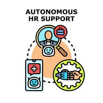Human resources support automation creating modern employee experience Stock Illustration