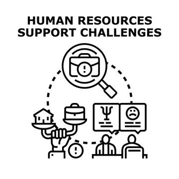 Human resources support challenges vector illustration Stock Illustration