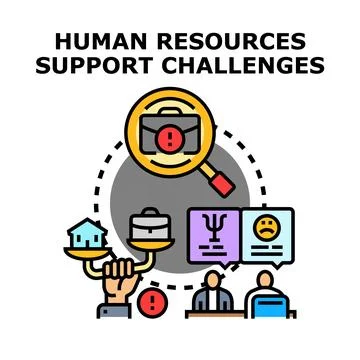 Human resources support challenges vector illustration Stock Illustration