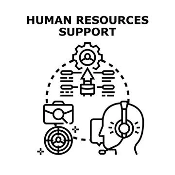Human resources support concept providing professional assistant services Stock Illustration