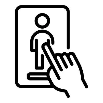 Human resources tablet icon, outline style イラスト素材