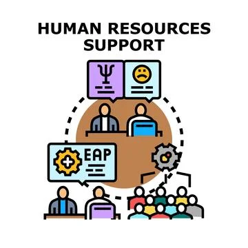 Human resources team providing employee assistance program support Stock Illustration