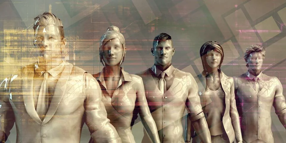 Human Resources Technology with Artificial Intelligence Structure Stockillustratie
