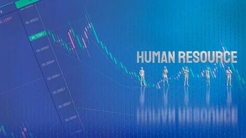 The Human resources Text and human figure for Business concept 3d rendering Stock Illustration