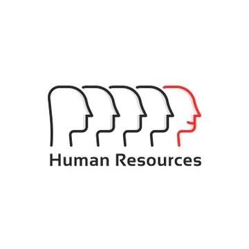 Human resources with thin line people Stock Illustration