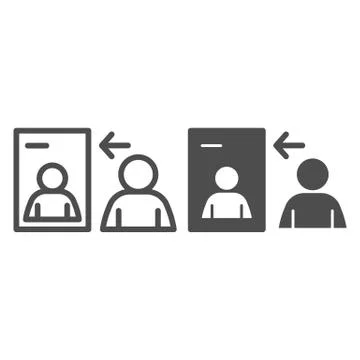 Human resources transfer information line and solid icon. Candidate dossier 스톡 일러스트