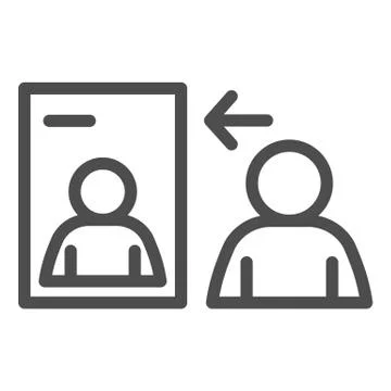 Human resources transfer information line icon. Candidate dossier document Stockillustratie