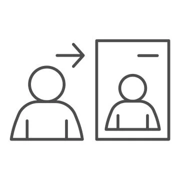 Human resources transfer information thin line icon. Candidate dossier document イラスト素材