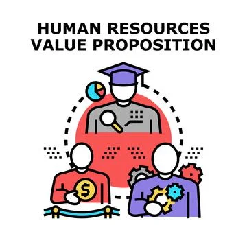 Human resources value proposition offering comprehensive benefits Stock Illustration