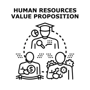 Human resources value proposition offering comprehensive benefits Stock Illustration