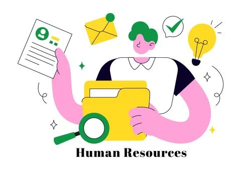 Human Resources Vector Illustration Featuring Recruitment Process, Employee.. Stockillustratie