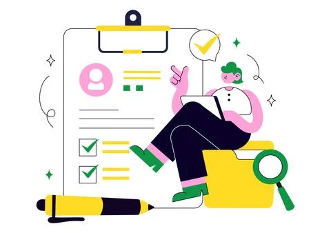 Human Resources Vector Illustration Featuring Recruitment Process, Employee.. Stockillustratie