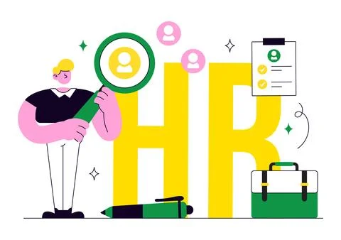 Human Resources Vector Illustration Featuring Recruitment Process, Employee.. Stockillustratie