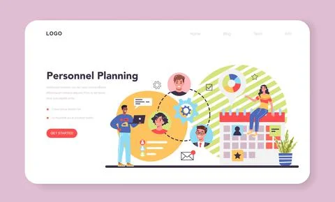Human resources web banner or landing page. Idea of recruitment Stock Illustration