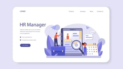 Human resources web banner or landing page. Idea of recruitment Stock Illustration