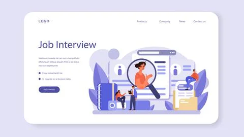 Human resources web banner or landing page. Idea of recruitment Stock Illustration