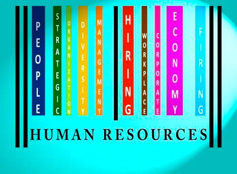 Human resources  word on colored barcode Stock Illustration