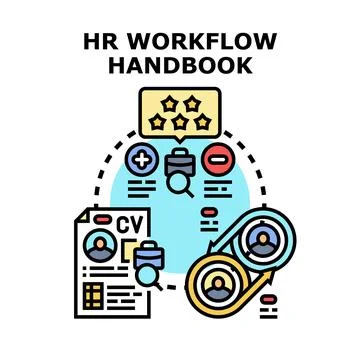 Human resources workflow handbook creating efficient processes Stock Illustration