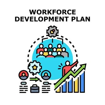 Human resources workforce development plan concept Illustrazione stock