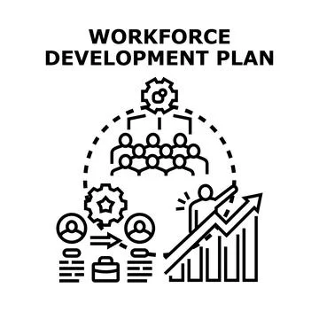 Human resources workforce development plan concept Stock Illustration