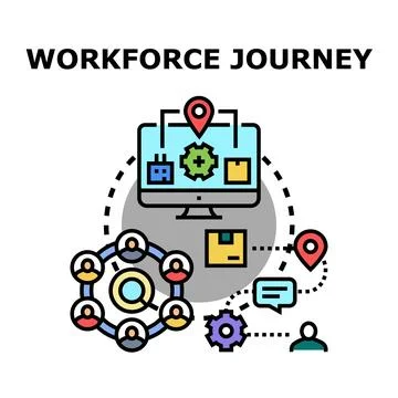 Human resources workforce journey concept illustration Stock Illustration