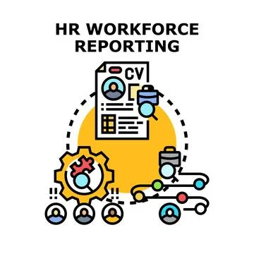 Human resources workforce reporting analysis and management concept Stock Illustration