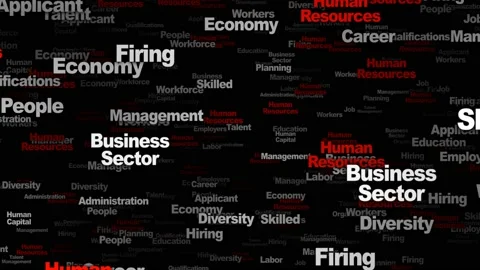 HUMAN RESOURCING Keywords Animation, Background, Loop Vídeo Stock 149233878