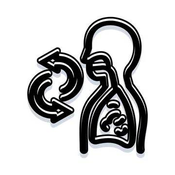 Human respiratory system breathing process concept illustration Stock Illustration