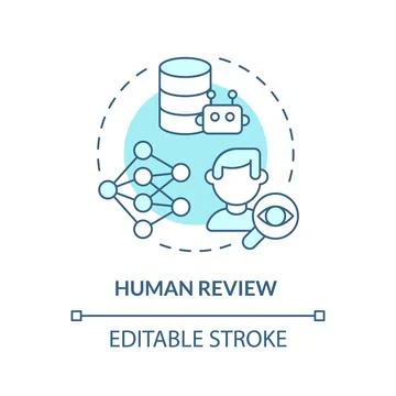 Human review soft blue concept icon Stock Illustration