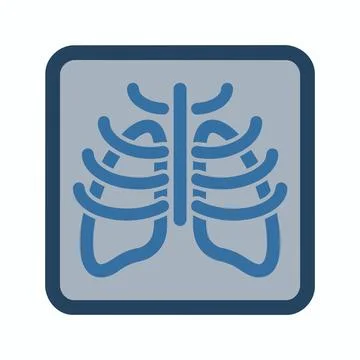 Human ribcage x-ray diagnostic icon with skeleton radiology clinical hospital イラスト素材
