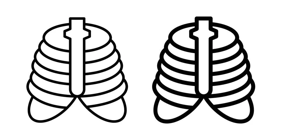 Human Ribs icon set, collection of vector icons Stock Illustration