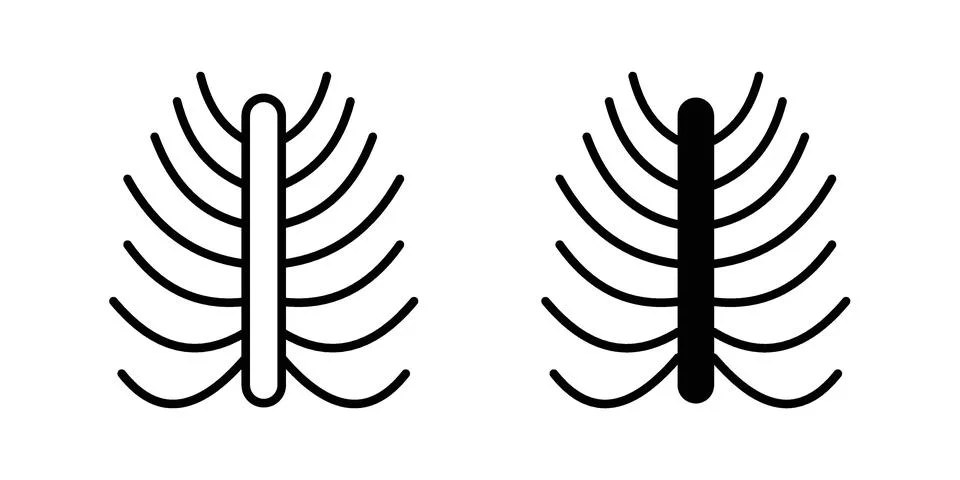 Human Ribs icon set. Vector EPS 10 Stock Illustration